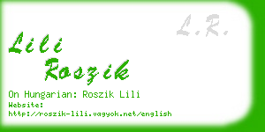 lili roszik business card